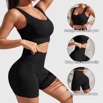 Secret Polly Sculpt Flex Seamless Ribbed Workout Set – 2 Piece