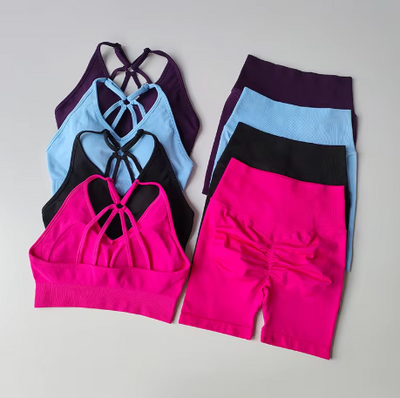 Secret Polly Vibrant Criss-Cross Seamless Workout Set – 2 Piece